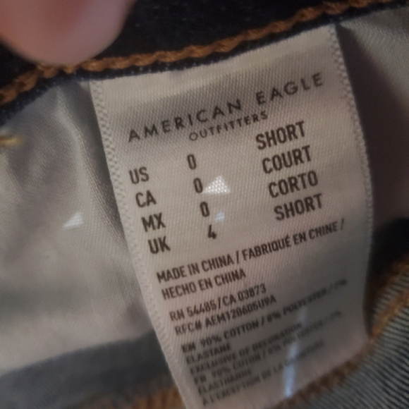 2 PAIR American Eagle Outfitters women's size 0 SHORT length ripped skinny jeans - Picture 6 of 9